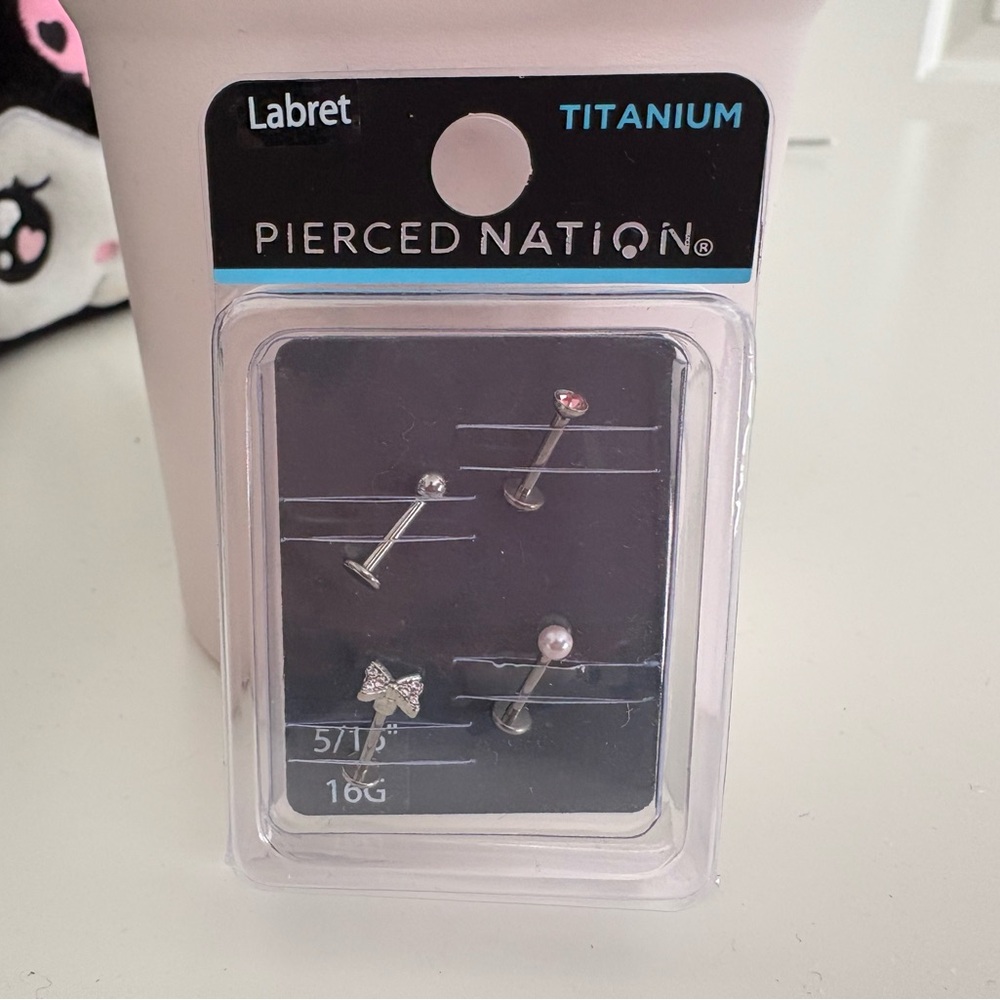 Pierced Nation Titanium Labret Stud Set